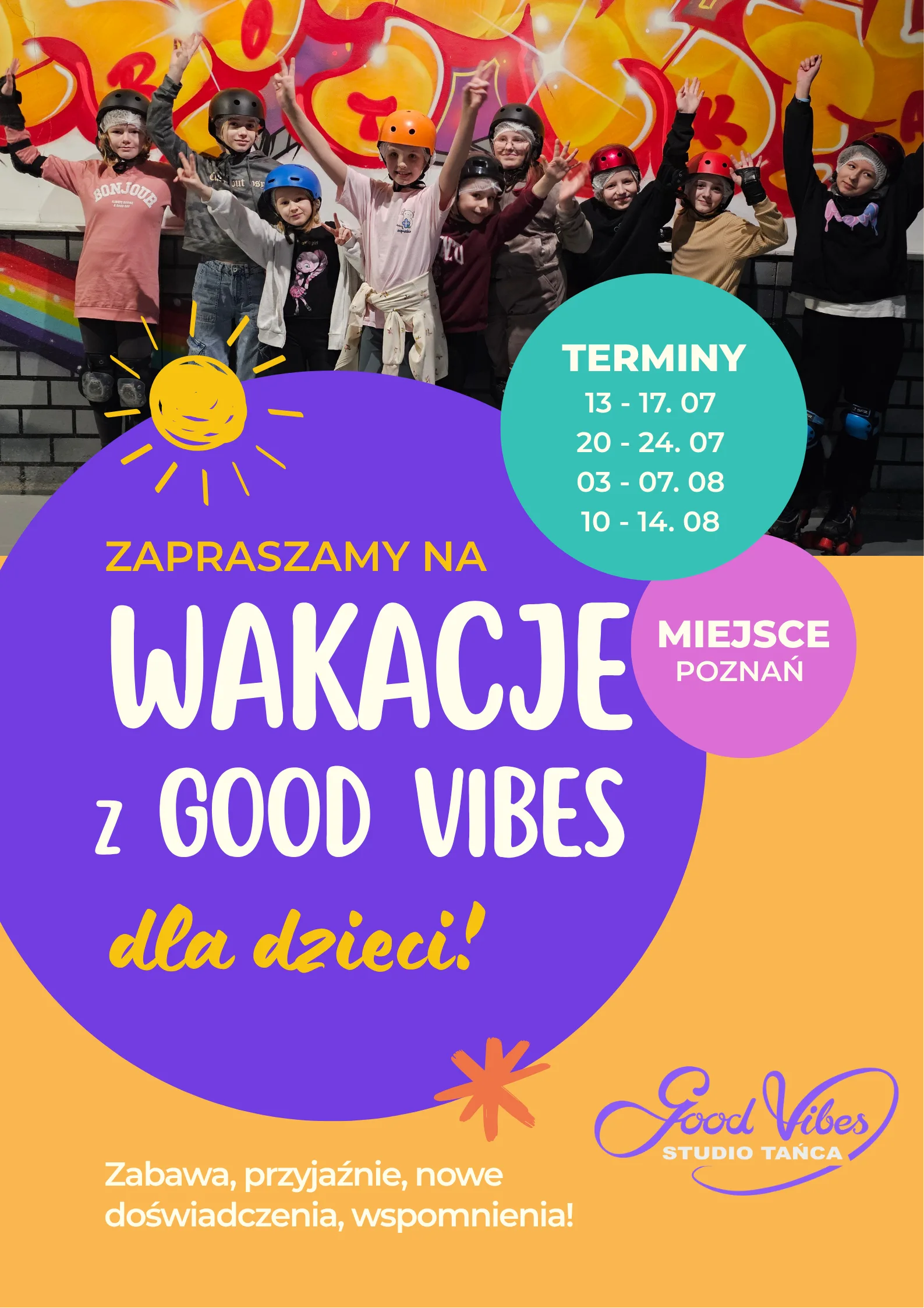 Plakat: Wakacje z Good Vibes dla dzieci
