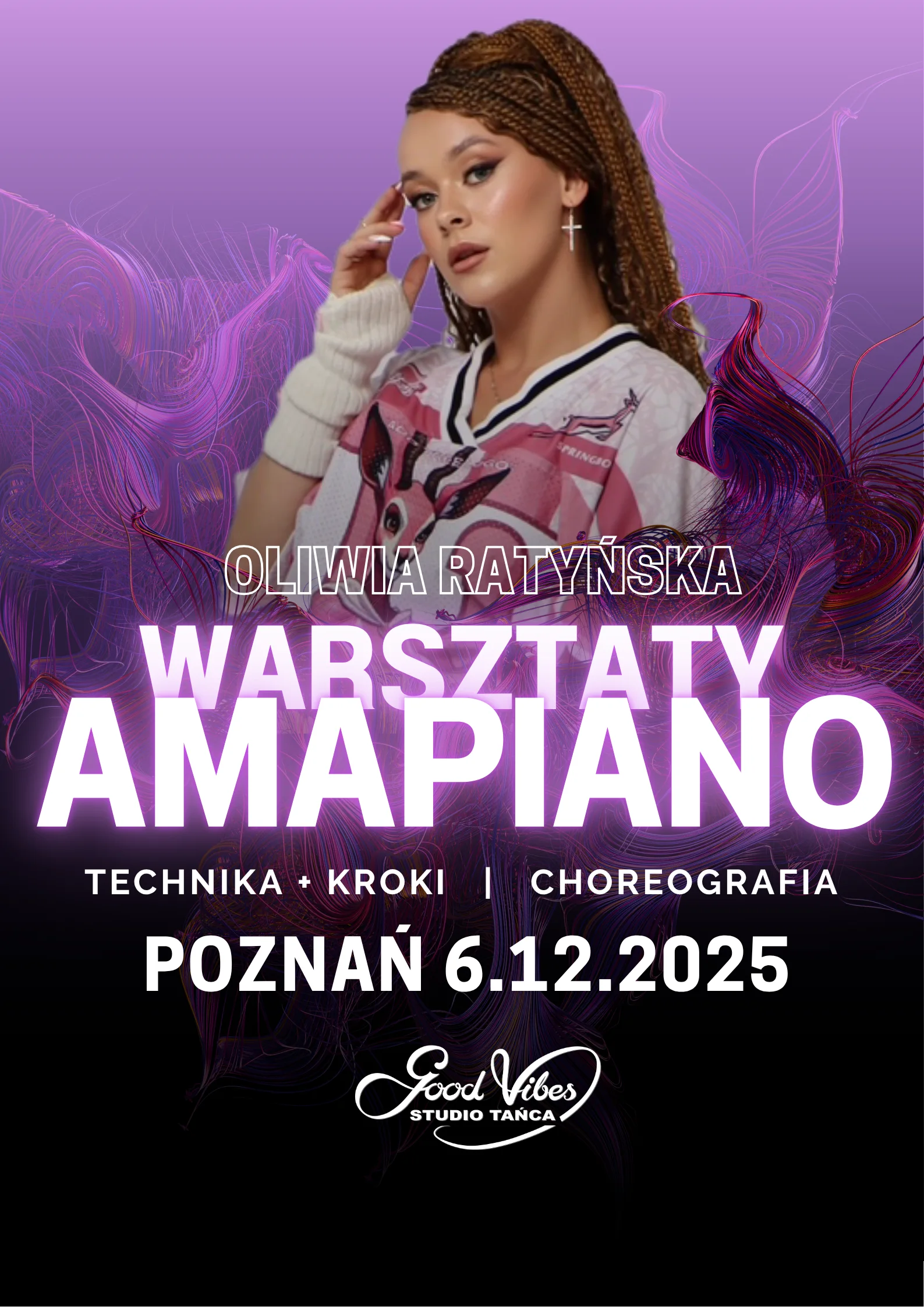 Plakat: WARSZTATY AMAPIANO z OLIWIĄ RUTYŃSKĄ