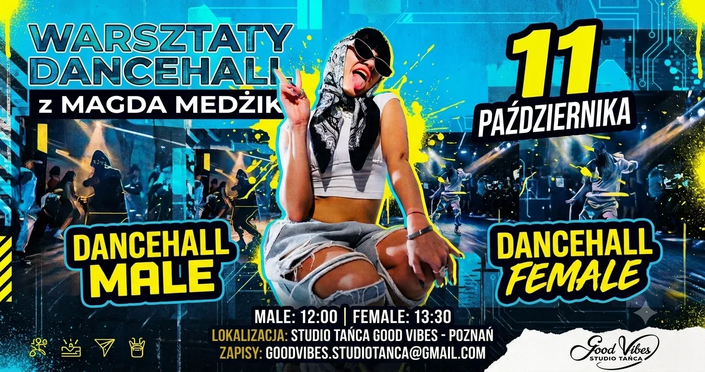 Plakat: WARSZTATY DANCEHALL z MAGDĄ MEDŻIK
